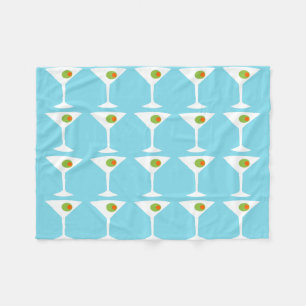 Keep 'Em Coming Martini Fleece Blanket (turquoise)
