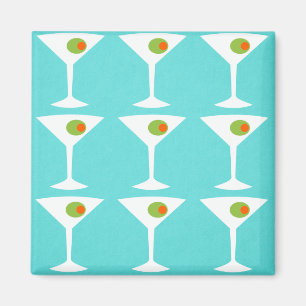 Keep 'Em Coming Martini Magnet (turquoise)