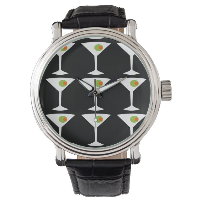Keep 'Em Coming Martini Watch (black) (Front)
