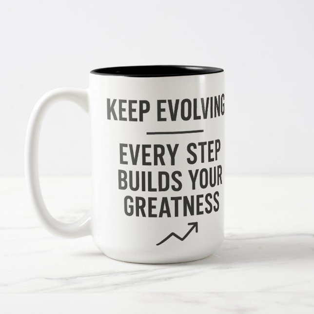 Keep Evolving Motivation Two-Tone Coffee Mug (Left)