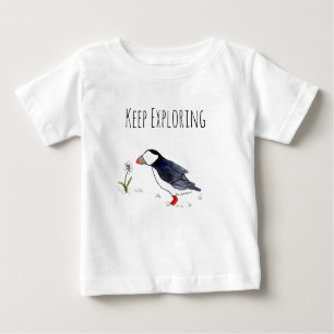 Keep Exploring Lettering with Atlantic Puffin Baby T-Shirt