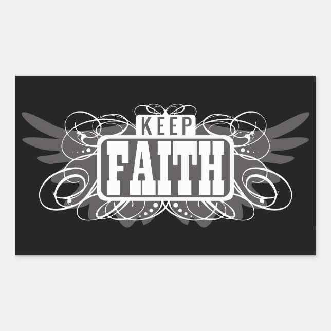 Keep Faith Rectangular Sticker (Front)