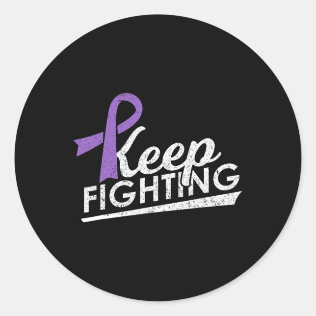Keep Fighting Alzheimer's Epilepsy Warrior Awarene Classic Round Sticker (Front)