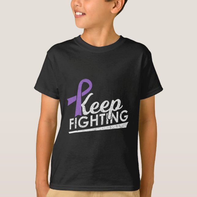 Keep Fighting Alzheimer's Epilepsy Warrior Awarene T-Shirt (Front)