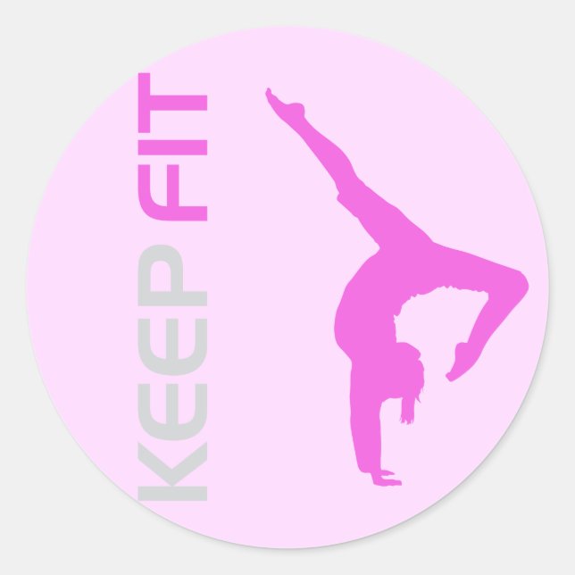Keep Fit Classic Round Sticker (Front)