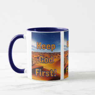 Keep God First Faith-Based Pic Two-Tone Mug