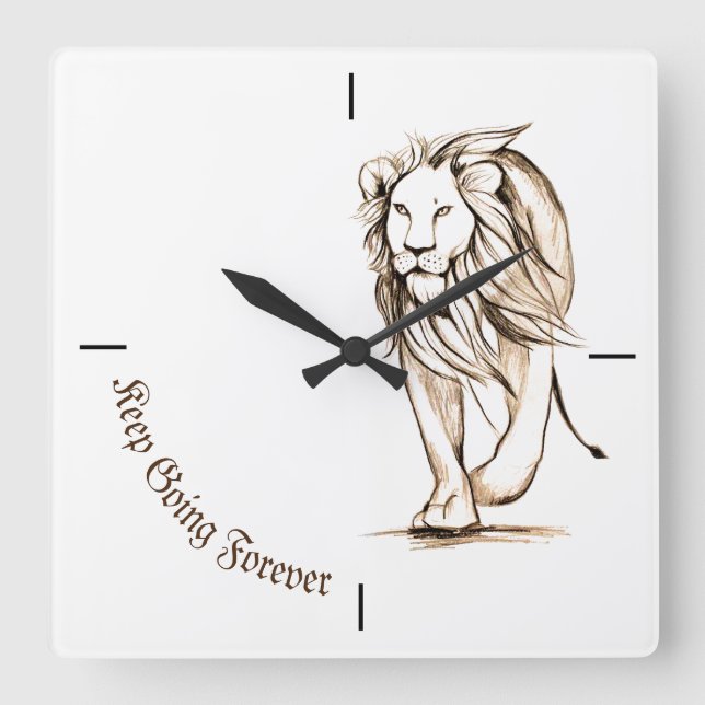 Keep Going Forever  Square Wall Clock (Front)