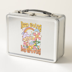 Keep Going, Keep Growing   Mushroom & Floral Metal Lunch Box