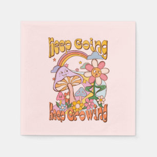 Keep Going, Keep Growing – Mushrooms & Flowers Napkin