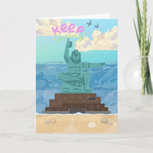 Keep Going Nagasaki Peace Statue Cute Illustration Card