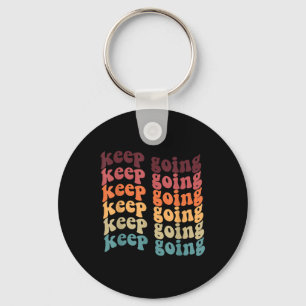 Keep-going Positive Groovy Retro Mental Health Awa Key Ring