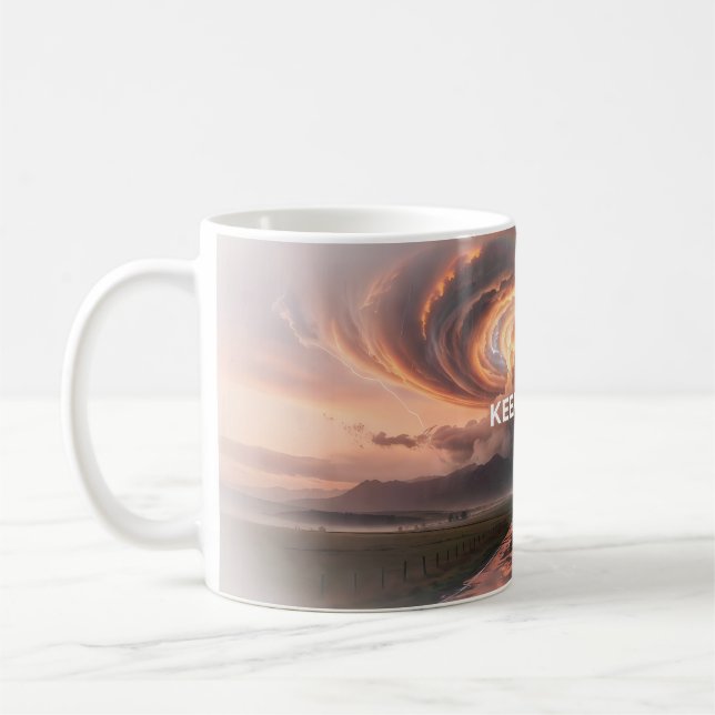 Keep Going Rainbow Storm Ceramic Mug (Left)