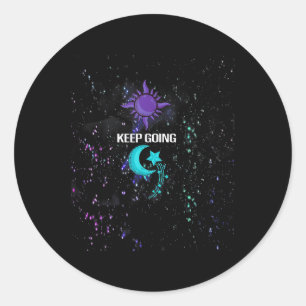 Keep Going Semiclon Suicide Prevention Awareness  Classic Round Sticker