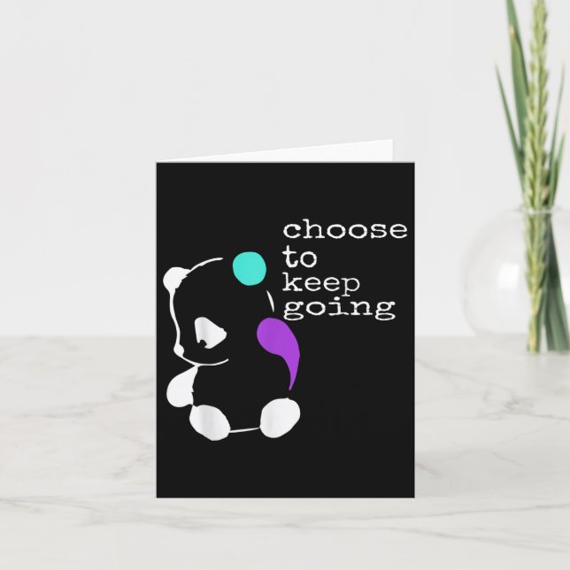 Keep Going Semicolon Gift Suicide Prevention Aware Card (Front)