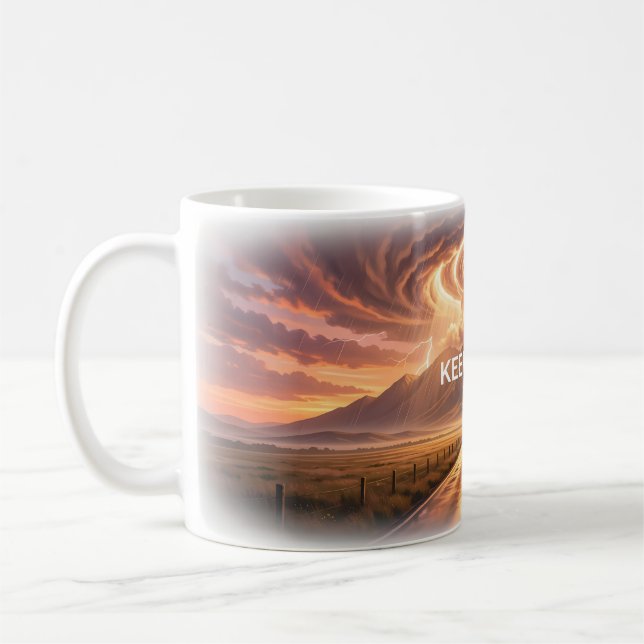 🌈 Keep Going Storm and Rainbow Panoramic Mug (Left)