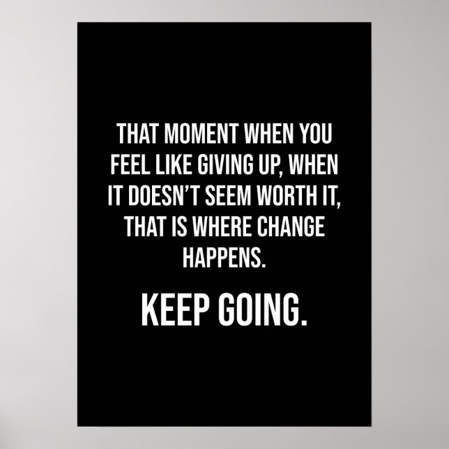 Keep Going - Success Motivational Poster (Front)