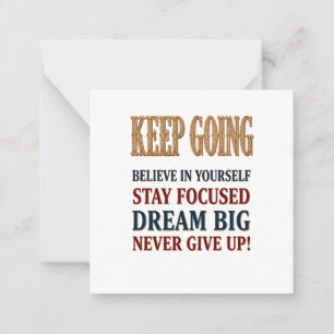 Keep Going Vintage Motivational Typography Card