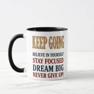 Keep Going Vintage Motivational Typography Mug