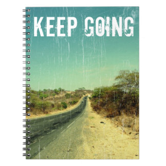 "Keep going" vintage photo of a road Notebook