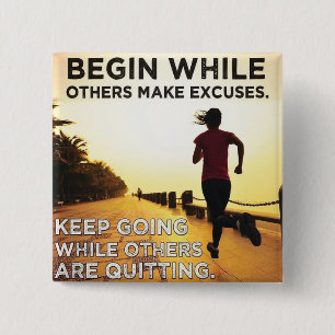 Keep Going - Women's Running Workout Motivational 15 Cm Square Badge