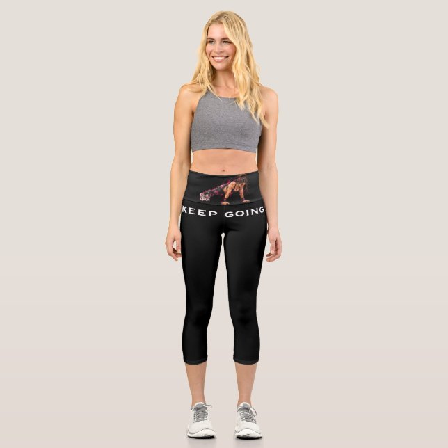 Keep going workout design  capri leggings (Front)