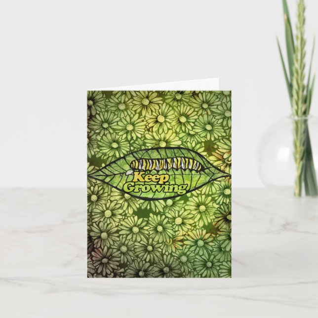 Keep Growing Monarch Caterpillar                   Thank You Card (Front)