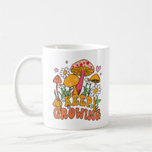 Keep growing mushroom and flowers coffee mug