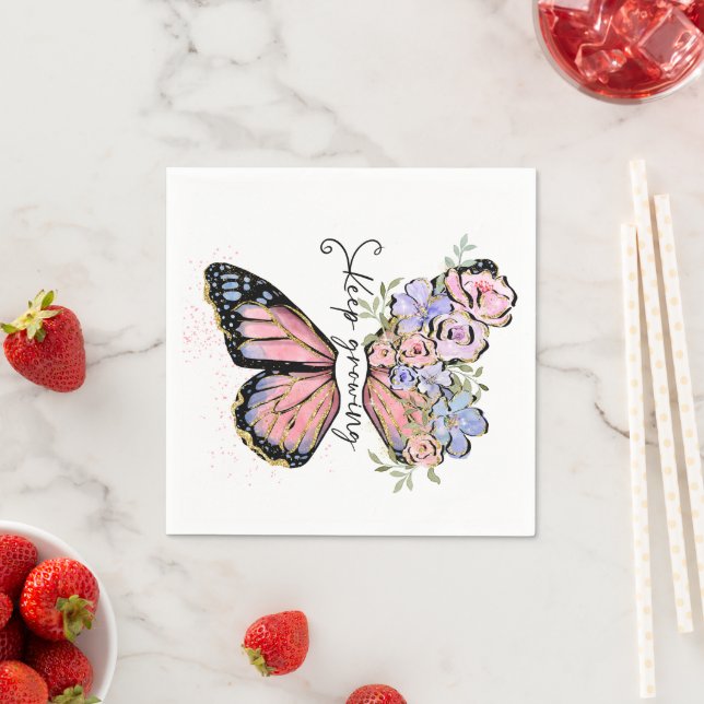 Keep Growing Wildflower Quote  Napkin (Insitu)