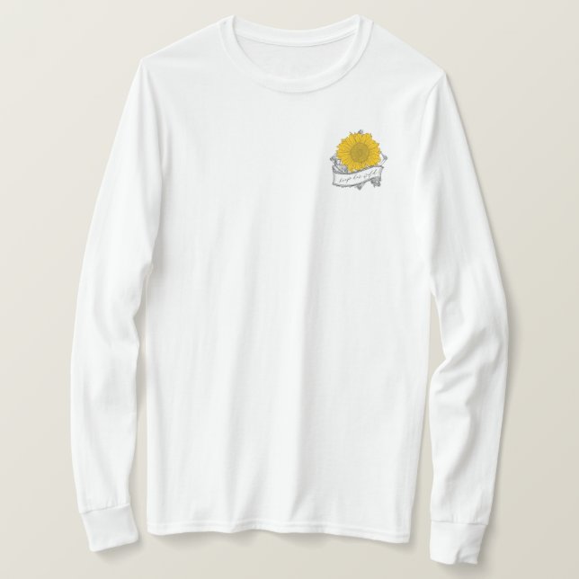 Keep her wild sunflower frocket long-sleeve T-Shirt (Design Front)