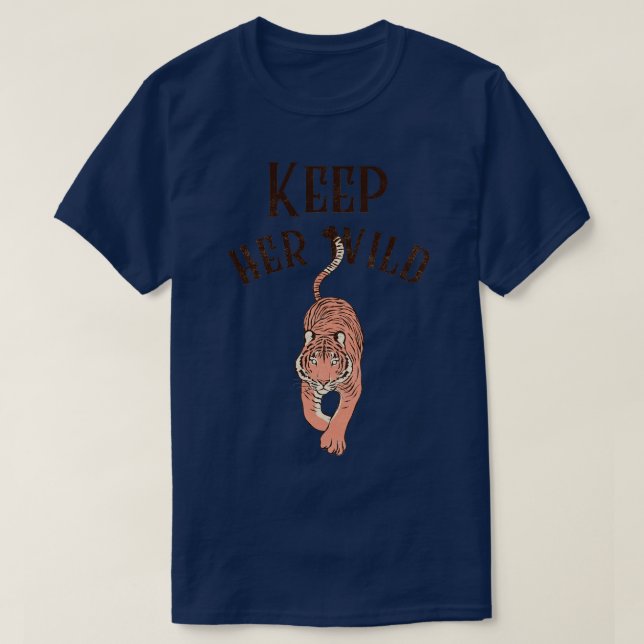 Keep Her Wild Tiger Boho Bohemian T-Shirt (Design Front)