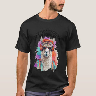 Keep Homeschool Weird Funny Llama Home Education D T-Shirt