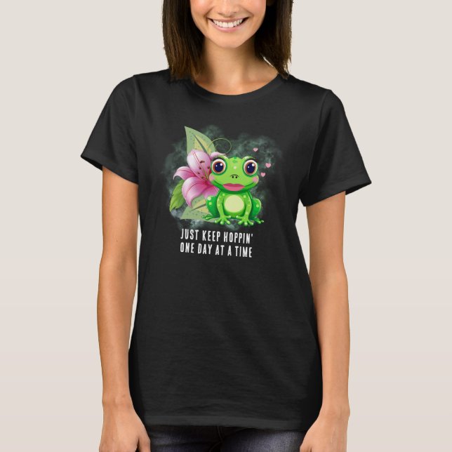 Keep Hoppin' Colourful Frog Adult T-Shirt (Vivid) (Front)
