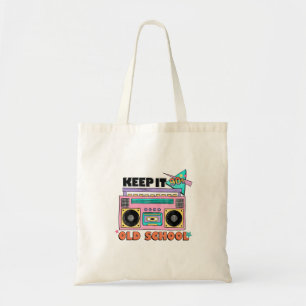 Keep It 90's Old School Boombox Player Tote Bag