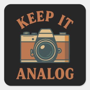 Keep it analog square sticker