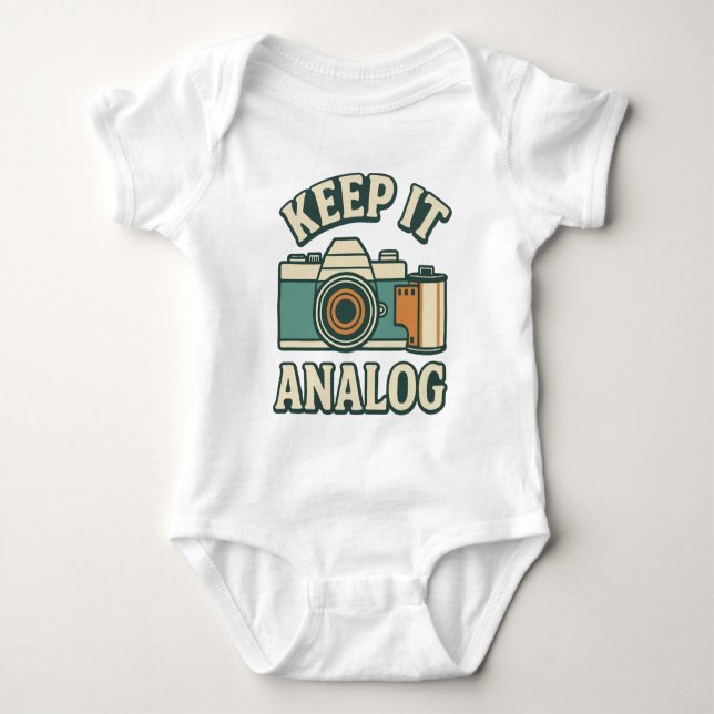Keep it analogue baby bodysuit (Front)