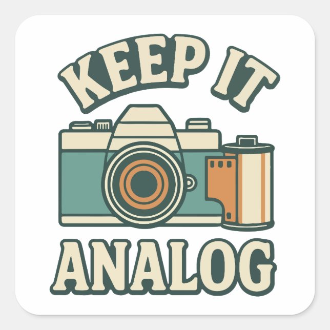Keep it analogue square sticker (Front)