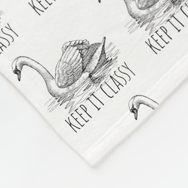 Keep It Classy Elegant Swan Fleece Blanket (Corner)