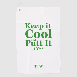 Keep It Cool And Putt It Initials Golf Towel