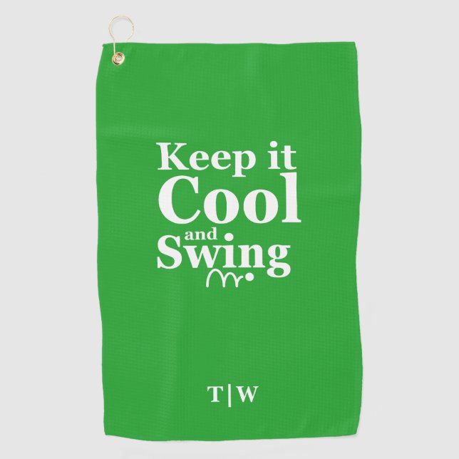 Keep it Cool and Swing Golf Theme  Towel (Front)