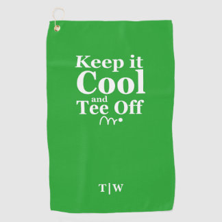 Keep It Cool And Tee Off Initials Golf Towel