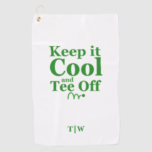 Keep It Cool And Tee Off Initials Golf Towel
