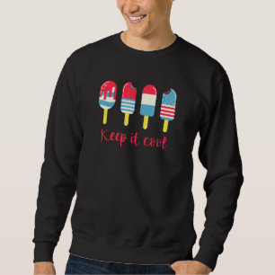 Keep It Cool Ice Cream Us Flag 4th Of July Sweatshirt
