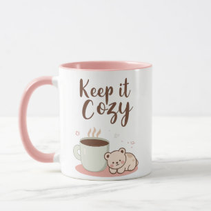 "Keep it Cozy" with Sleepy Bear and Coffee Mug