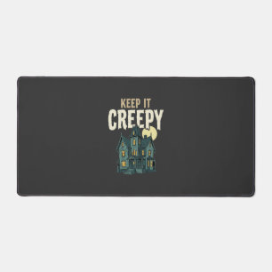 Keep It Creepy Haunted House Halloween Design_1 Desk Mat