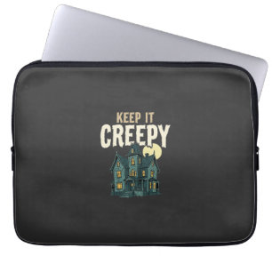 Keep It Creepy Haunted House Halloween Design_1 Laptop Sleeve