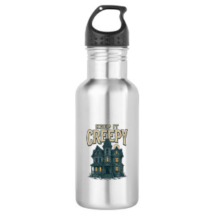 Keep It Creepy Vintage Haunted House Halloween Des 532 Ml Water Bottle