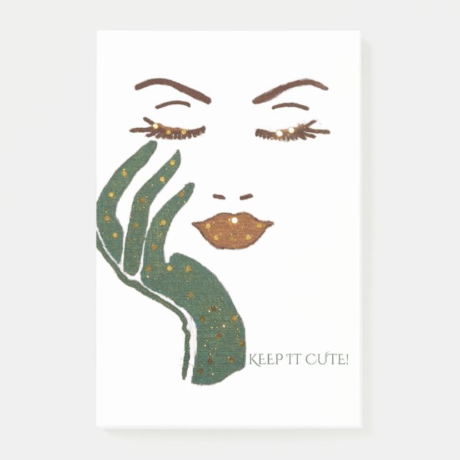 KEEP IT CUTE! SERIES - DARK GREEN POST-IT NOTES (Front)