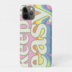 Keep It Easy Retro Pride Typography Design iPhone 11 Pro Case