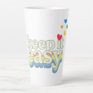 Keep It Easy Retro Pride Typography Design Latte Mug