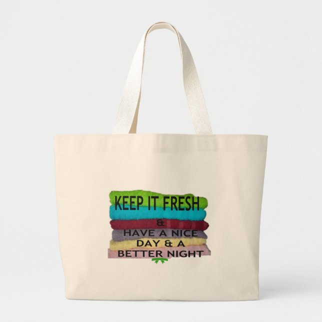 keep it freesh large tote bag (Front)
